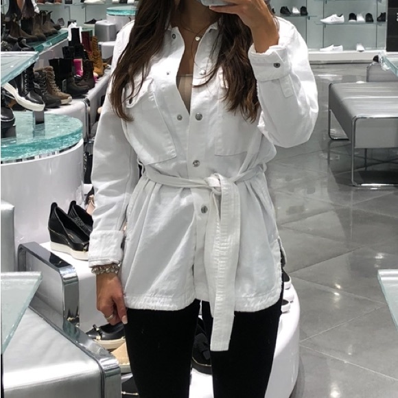 ZARA WHITE DENIM JACKET - Picture 1 of 4